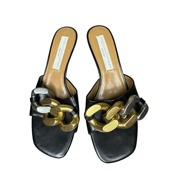 Stella McCartney Falabella Chain Mules in black sz 37.5 - Picture 3 of 9